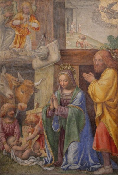 Nativity and Annunciation to the Shepherds by Bernardino Luini